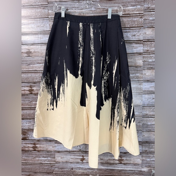 Eva Franco Dresses & Skirts - Eva Franco Anthropologie Abstract Brushstroke Faux Wrap Skirt Size 4